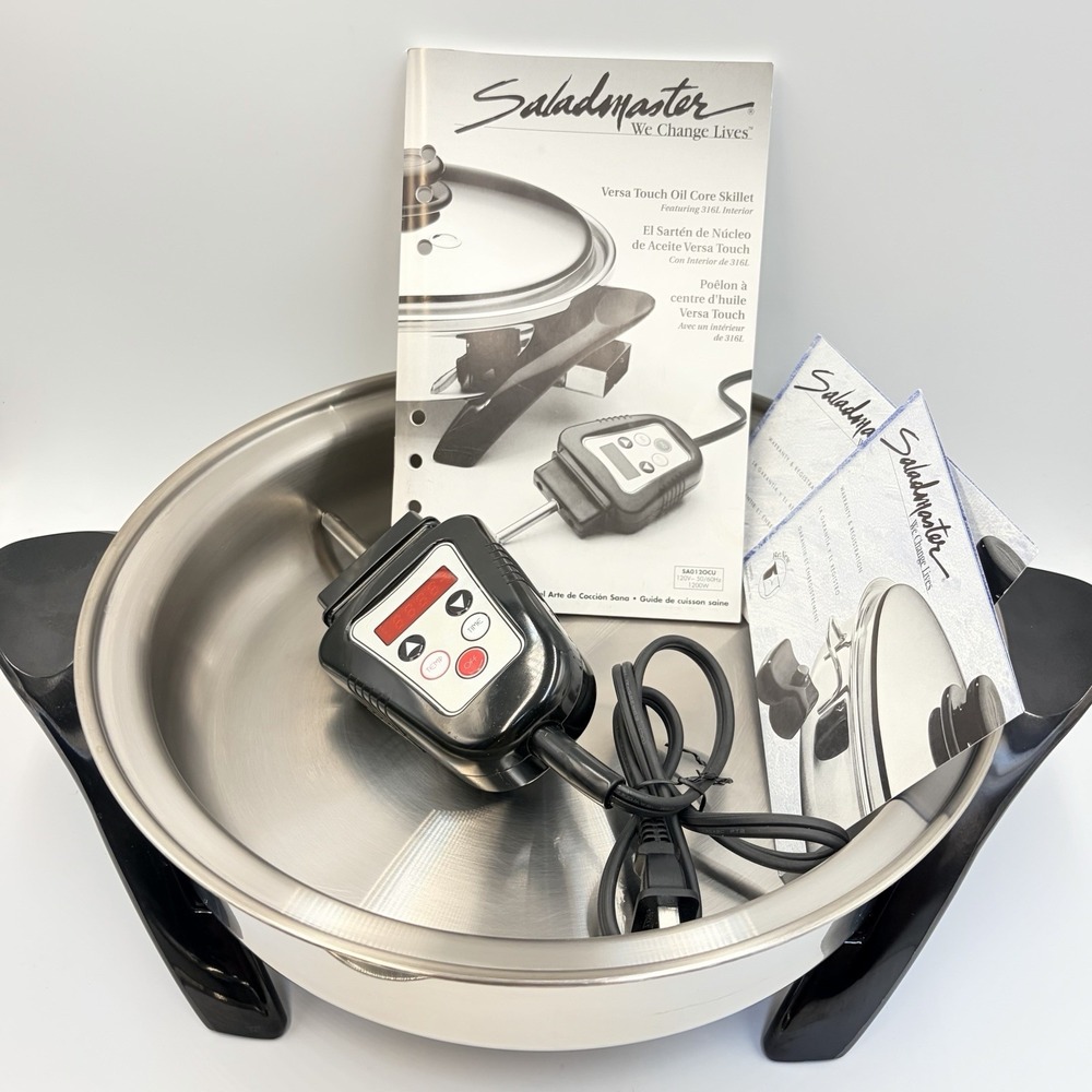 Saladmaster Electric Skillet 12" T-304/T316L Stainless Steel Oil Core SA012OCU - Picture 5 of 9